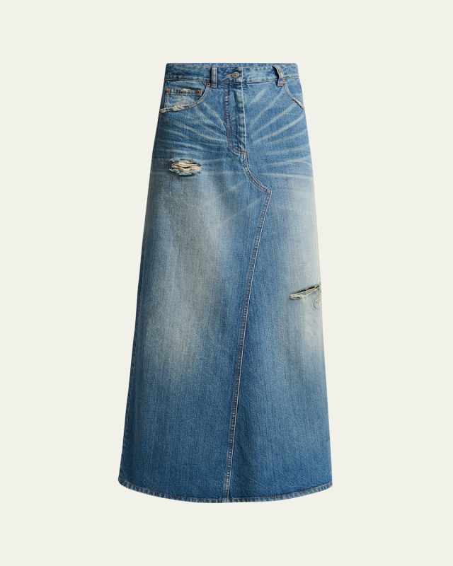 Long Denim Skirt
